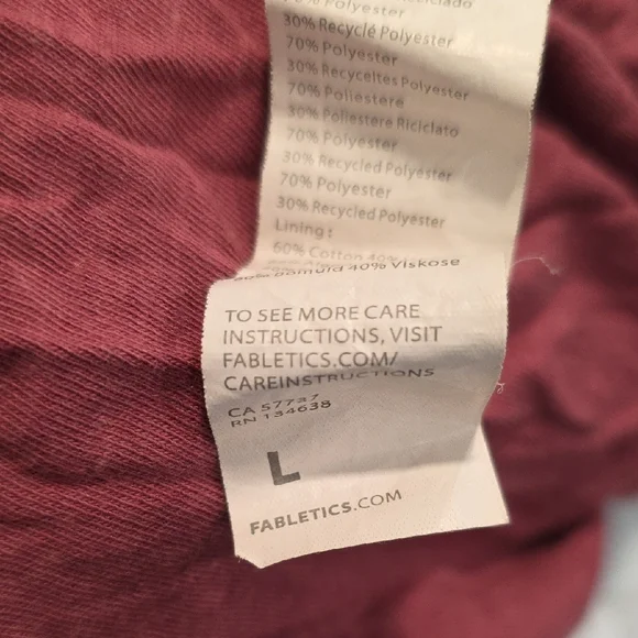 Fabletics Cropped Mock Neck Oversized Burgundy Sweater Fleece - Picture 5 of 7